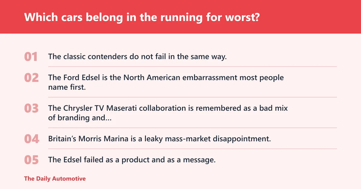 Steps: Which cars belong in the running for worst?