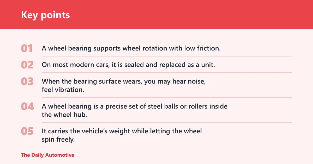 Key points: What a wheel bearing does