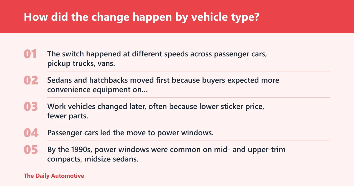 Steps: How did the change happen by vehicle type?