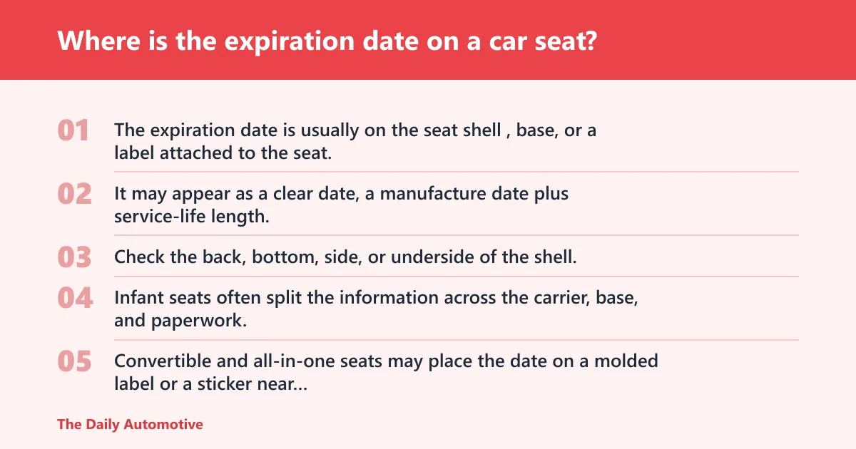 Steps: Where is the expiration date on a car seat?