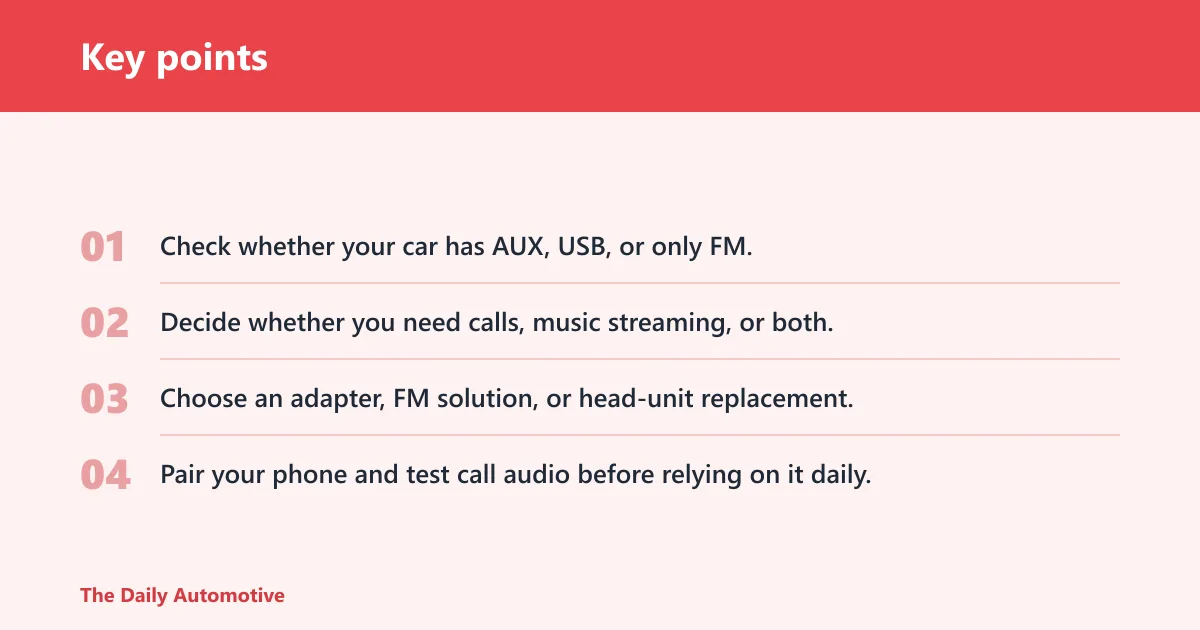 Key points: Can you add Bluetooth to an older car?