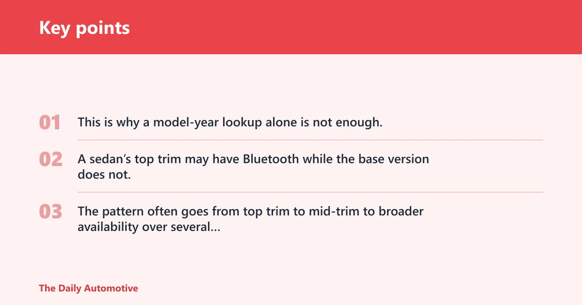 Key points: Why did some cars get Bluetooth earlier than others?