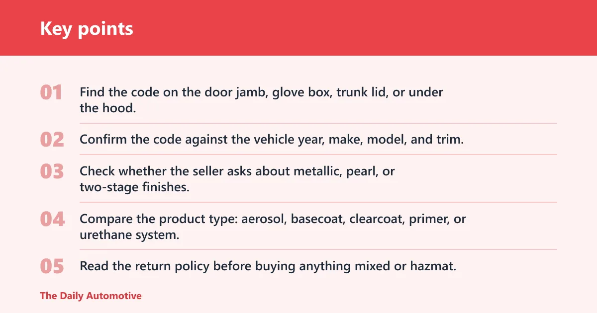 Key points: Why the paint code matters