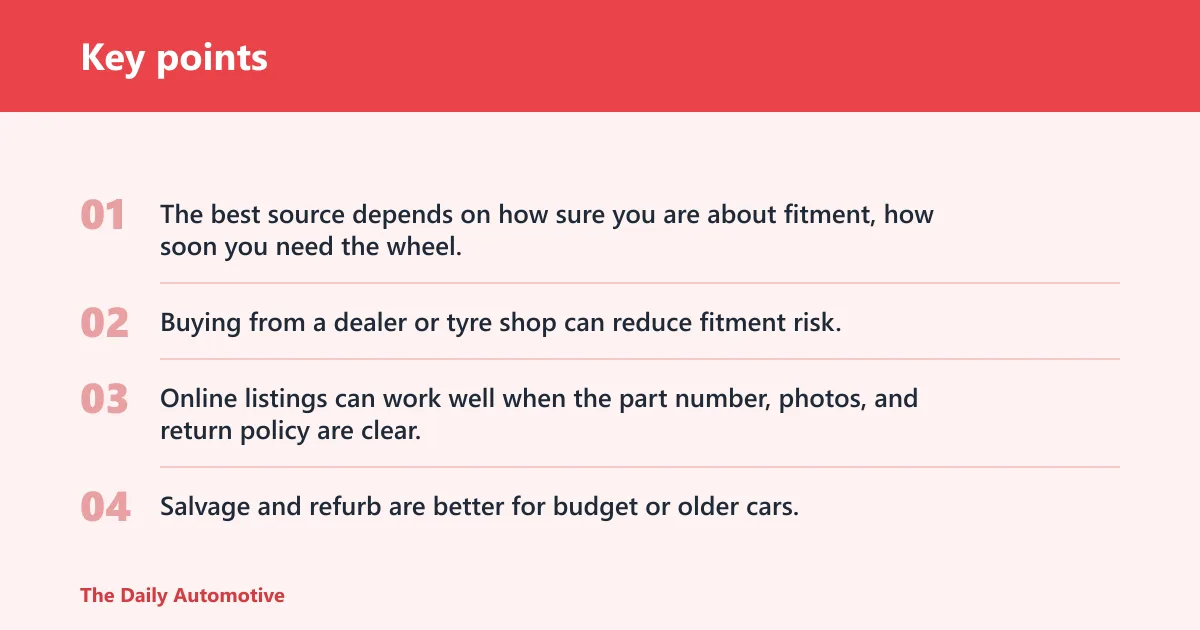 Key points: Best place to buy a replacement wheel