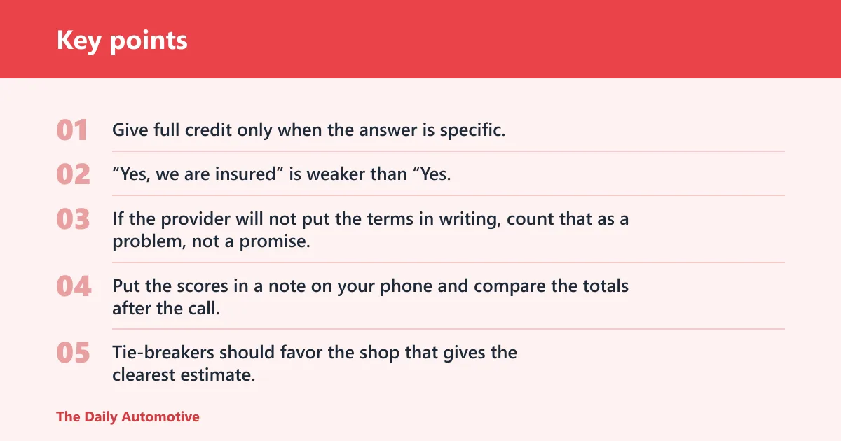 Key points: Use this first-call reliability checklist