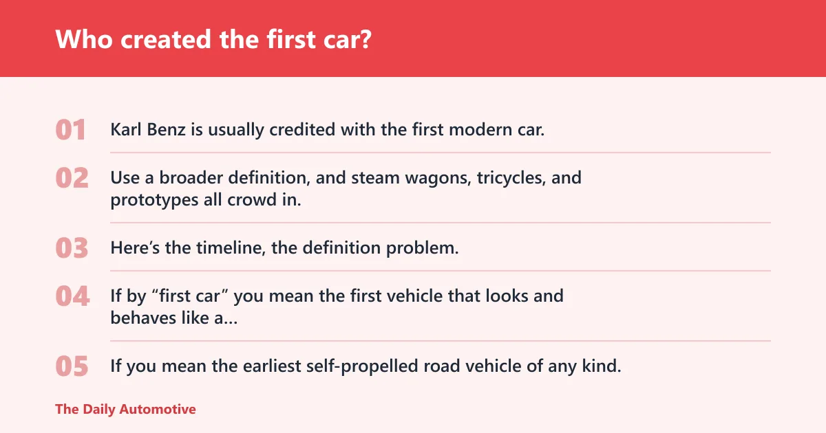 Steps: Who created the first car?