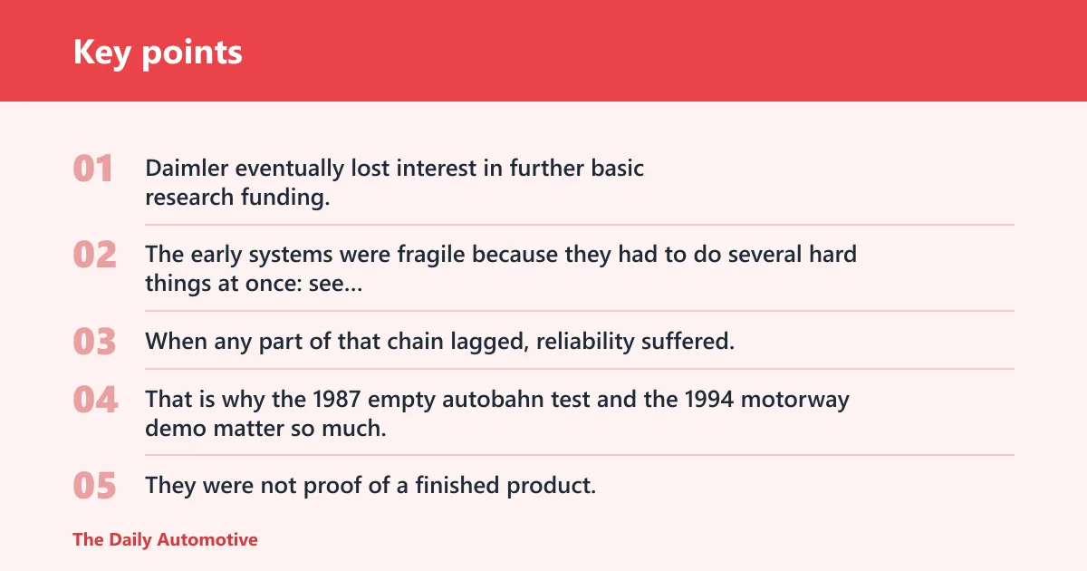 Key points: Why early self-driving research slowed
