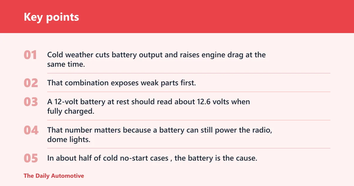 Key points: Why cold mornings trigger a click-no-start