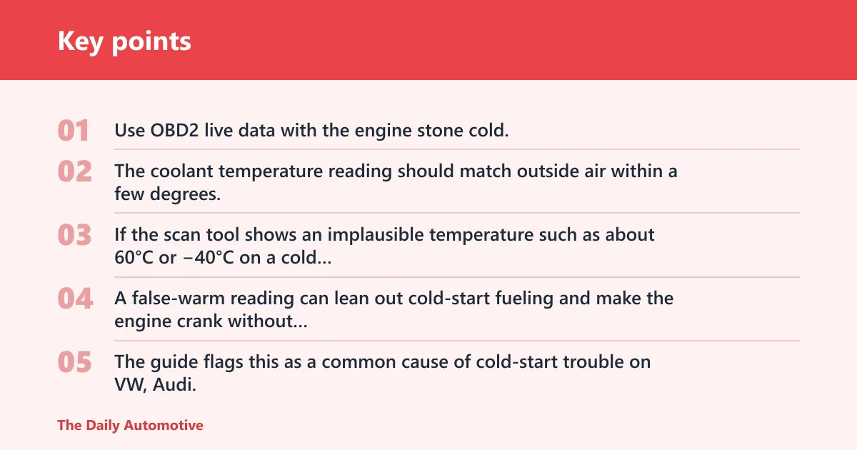 Key points: Could a sensor or switch stop cold starts?