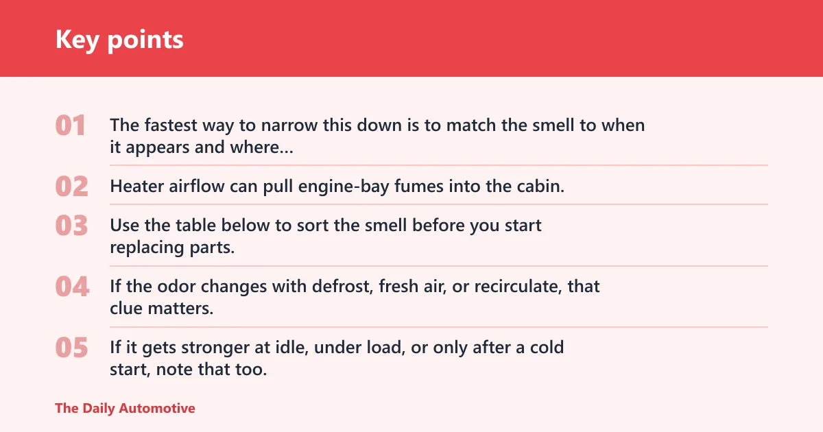 Key points: Quick odor guide