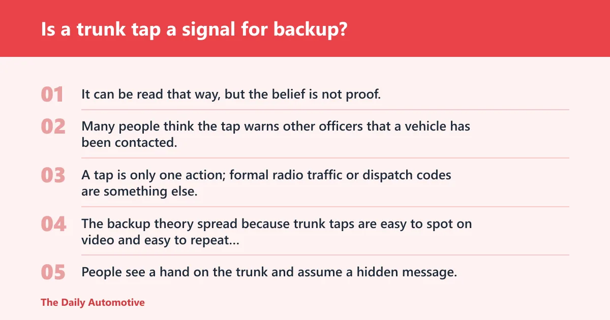 Steps: Is a trunk tap a signal for backup?