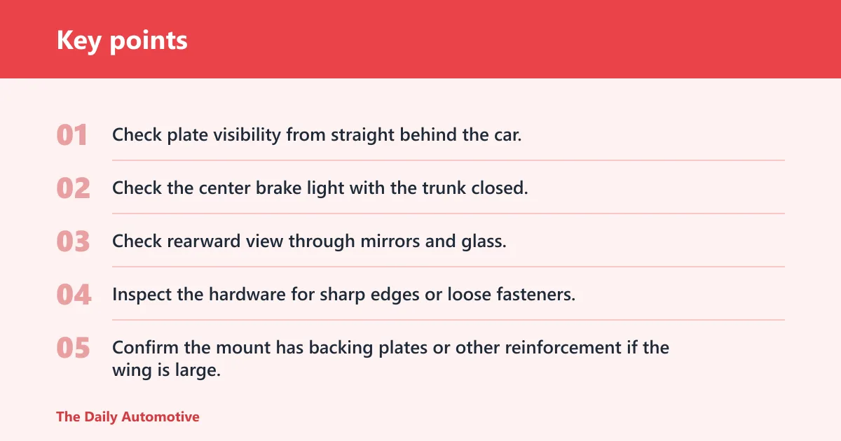 Key points: Street legality checklist